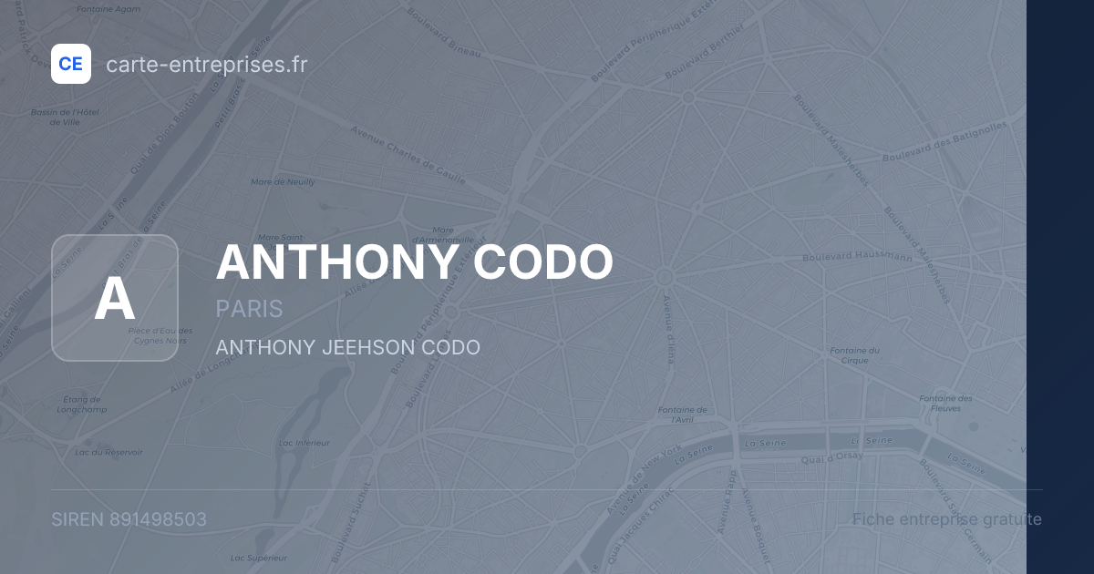 ANTHONY CODO — 891498503 — fiche entreprise