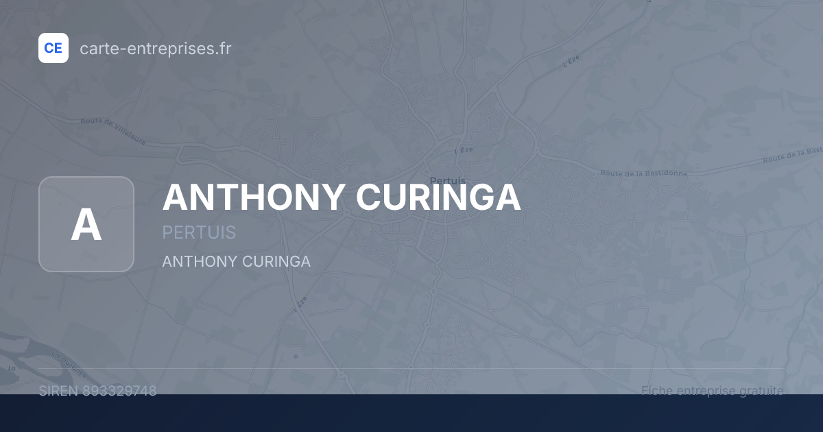 ANTHONY CURINGA — 893329748 — fiche entreprise