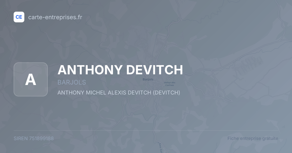 ANTHONY DEVITCH — 751899188 — fiche entreprise