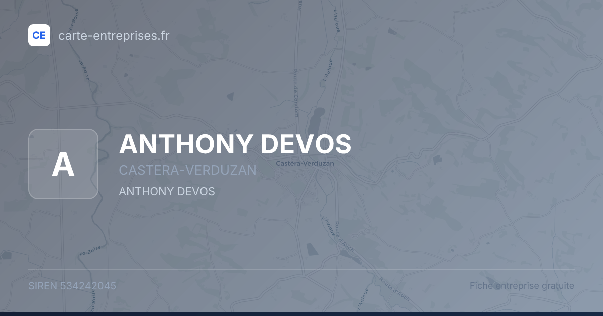ANTHONY DEVOS — 534242045 — fiche entreprise