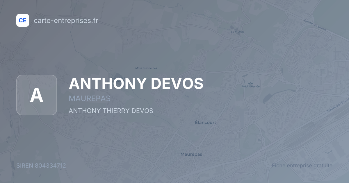 ANTHONY DEVOS — 804334712 — fiche entreprise