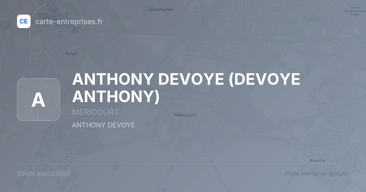 ANTHONY DEVOYE (DEVOYE ANTHONY) — 888558988 — fiche entreprise