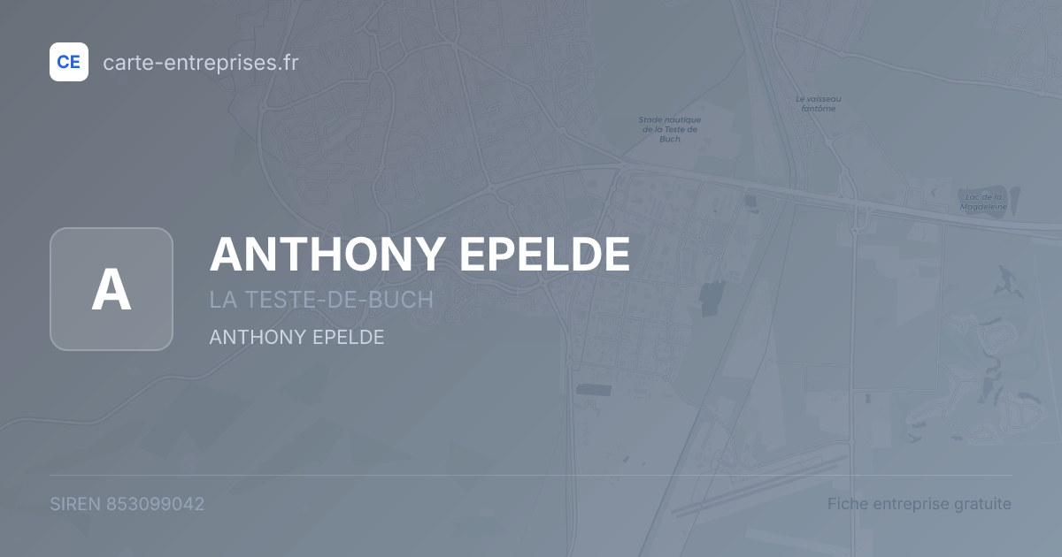ANTHONY EPELDE — 853099042 — fiche entreprise