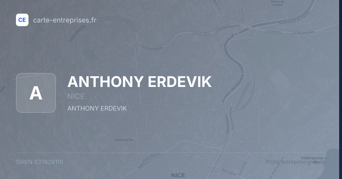 ANTHONY ERDEVIK — 837828110 — fiche entreprise
