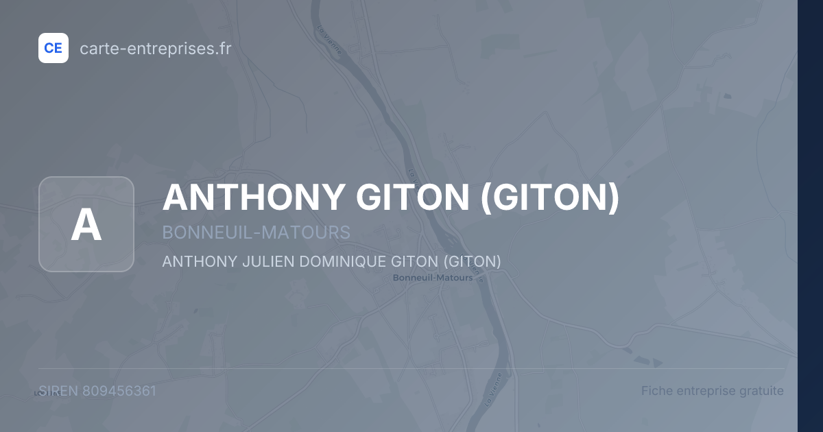 ANTHONY GITON (GITON) — 809456361 — fiche entreprise
