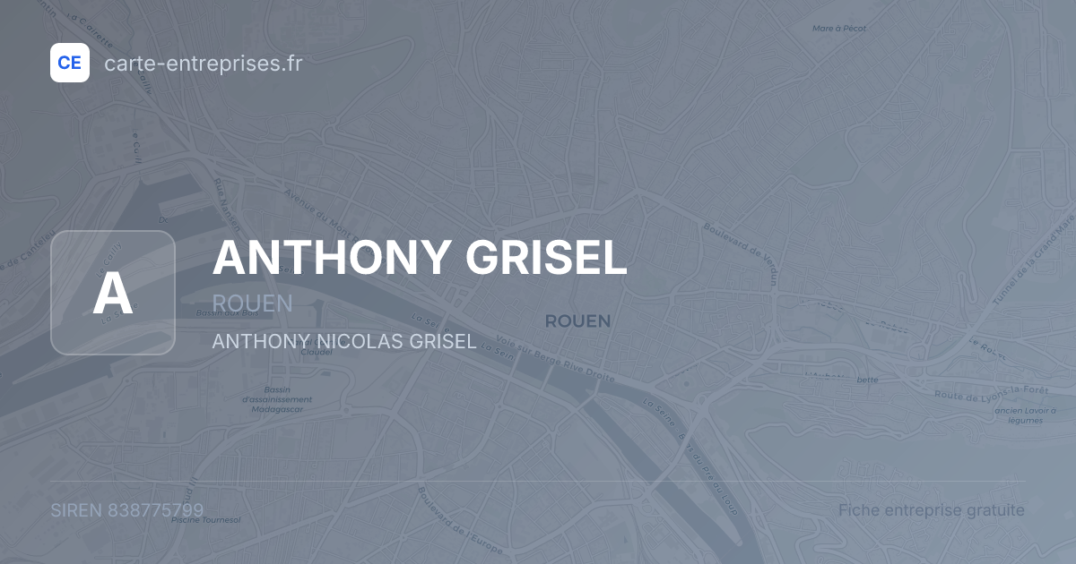 ANTHONY GRISEL — 838775799 — fiche entreprise