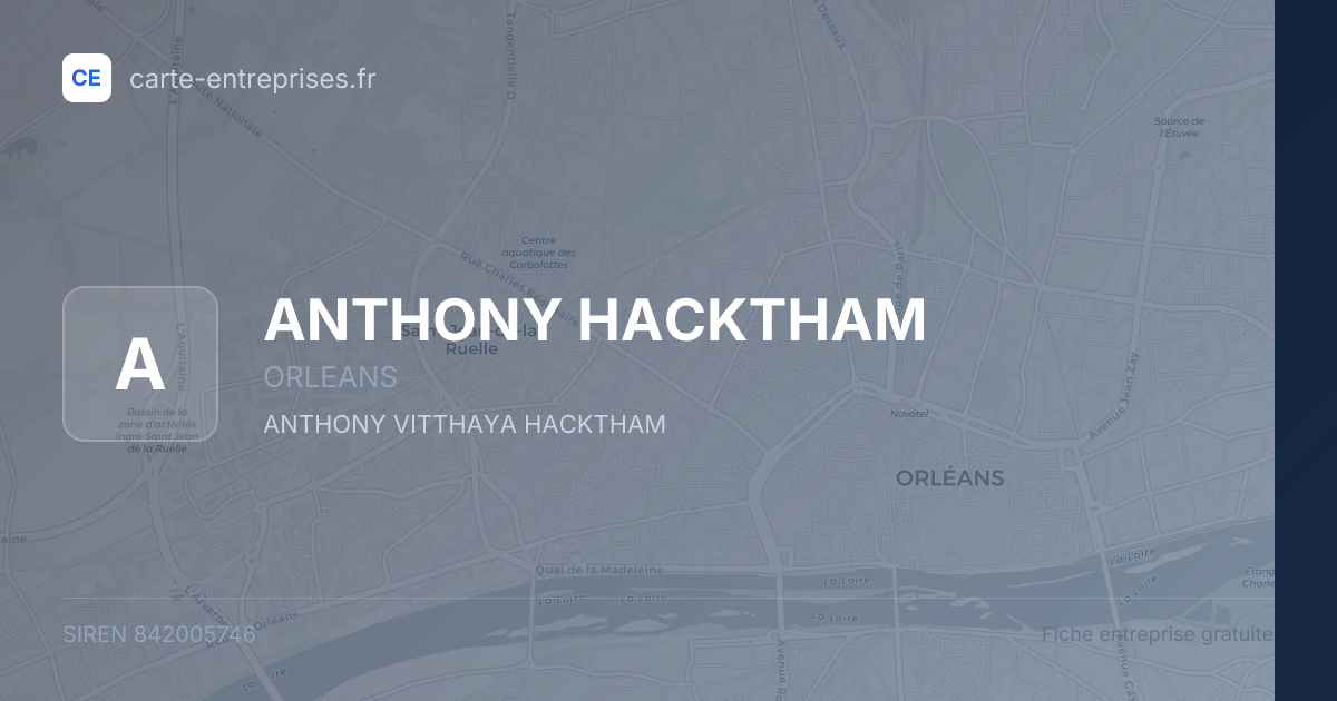 ANTHONY HACKTHAM — 842005746 — fiche entreprise