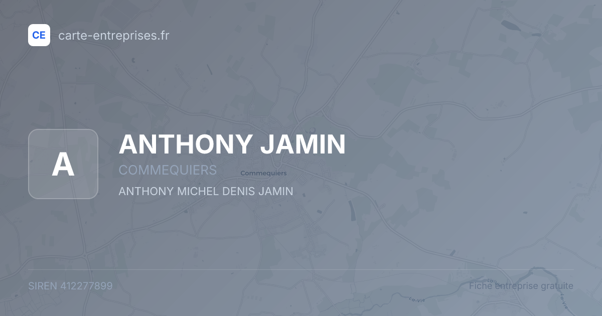 ANTHONY JAMIN — 412277899 — fiche entreprise