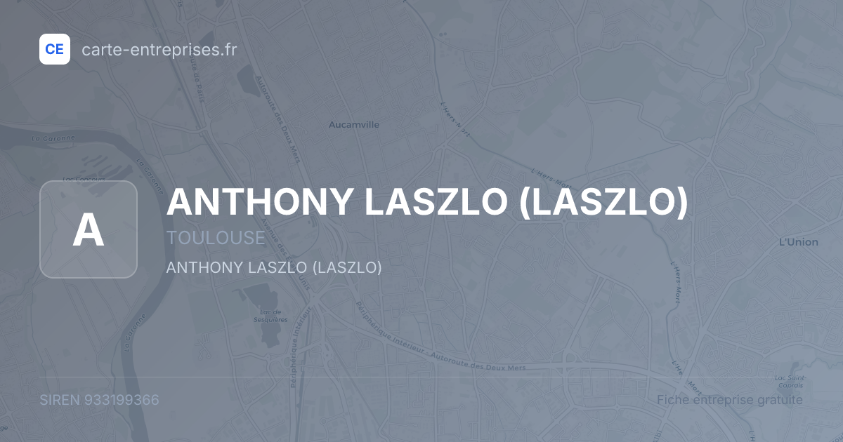 ANTHONY LASZLO (LASZLO) — 933199366 — fiche entreprise