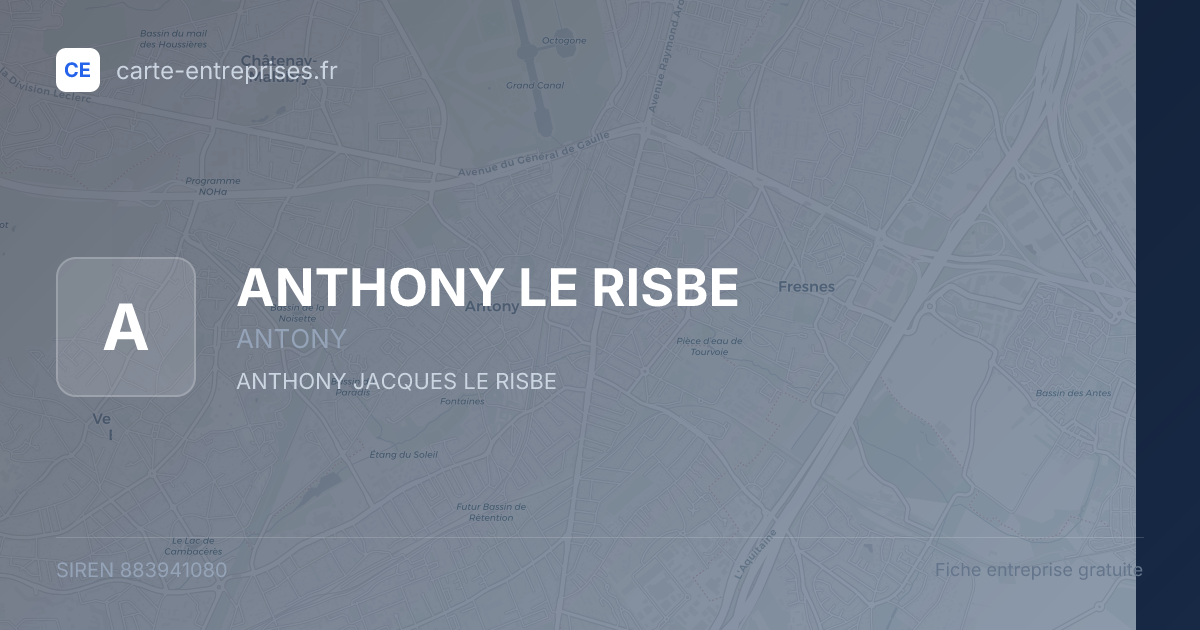 ANTHONY LE RISBE — 883941080 — fiche entreprise