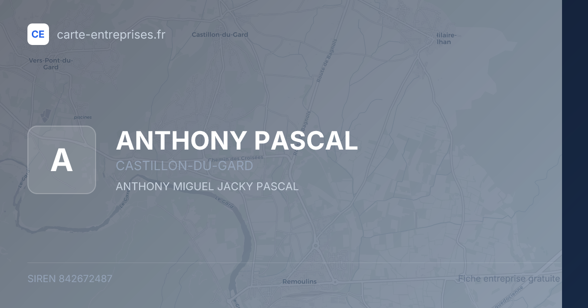 ANTHONY PASCAL — 842672487 — fiche entreprise