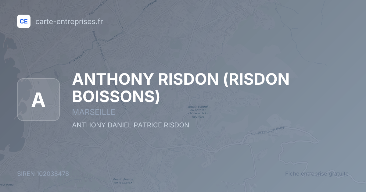 ANTHONY RISDON (RISDON BOISSONS) — 102038478 — fiche entreprise