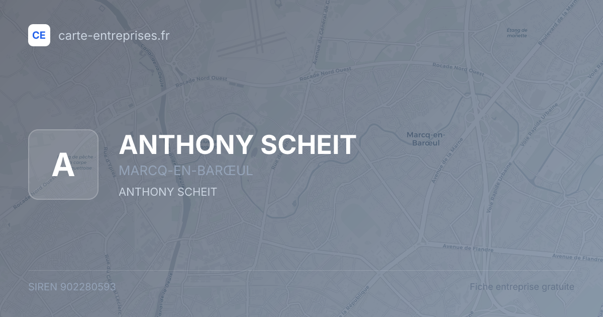 ANTHONY SCHEIT — 902280593 — fiche entreprise