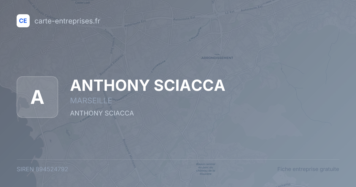 ANTHONY SCIACCA — 894524792 — fiche entreprise