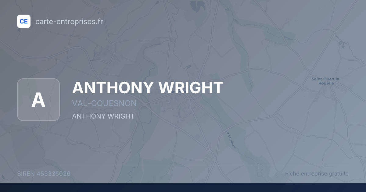 ANTHONY WRIGHT — 453335036 — fiche entreprise
