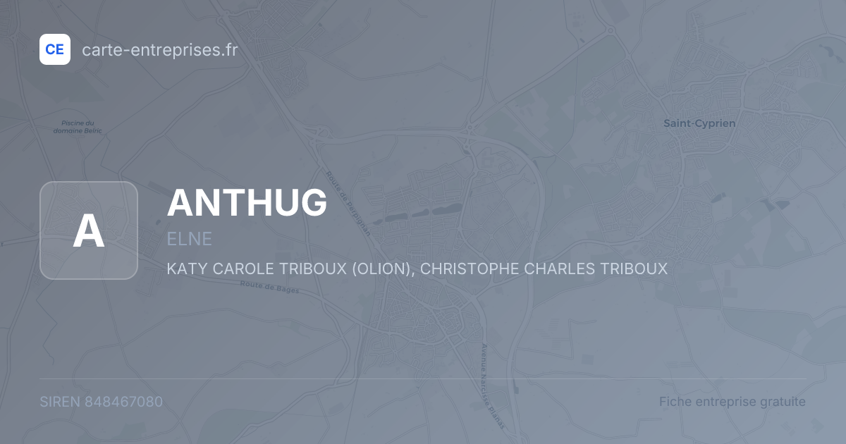 ANTHUG — 848467080 — fiche entreprise