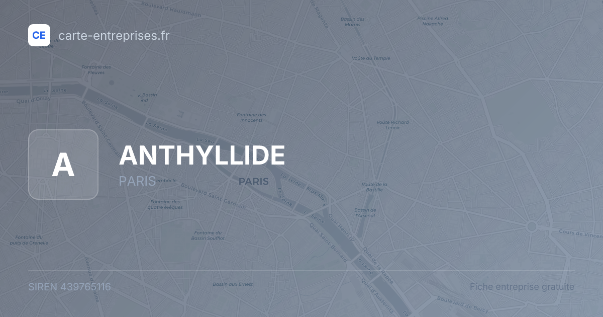 ANTHYLLIDE — 439765116 — fiche entreprise