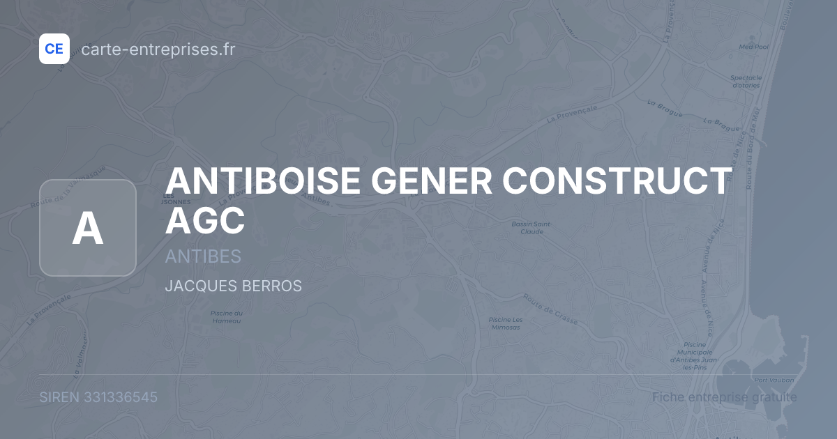 ANTIBOISE GENER CONSTRUCT AGC — 331336545 — fiche entreprise