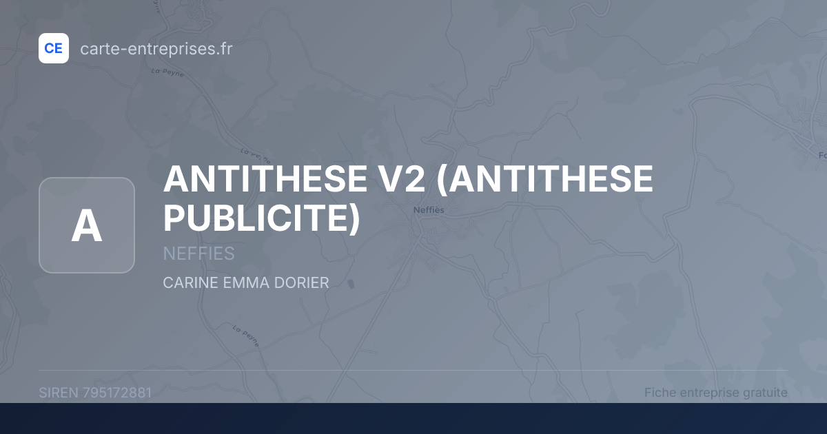 ANTITHESE V2 (ANTITHESE PUBLICITE) — 795172881 — fiche entreprise