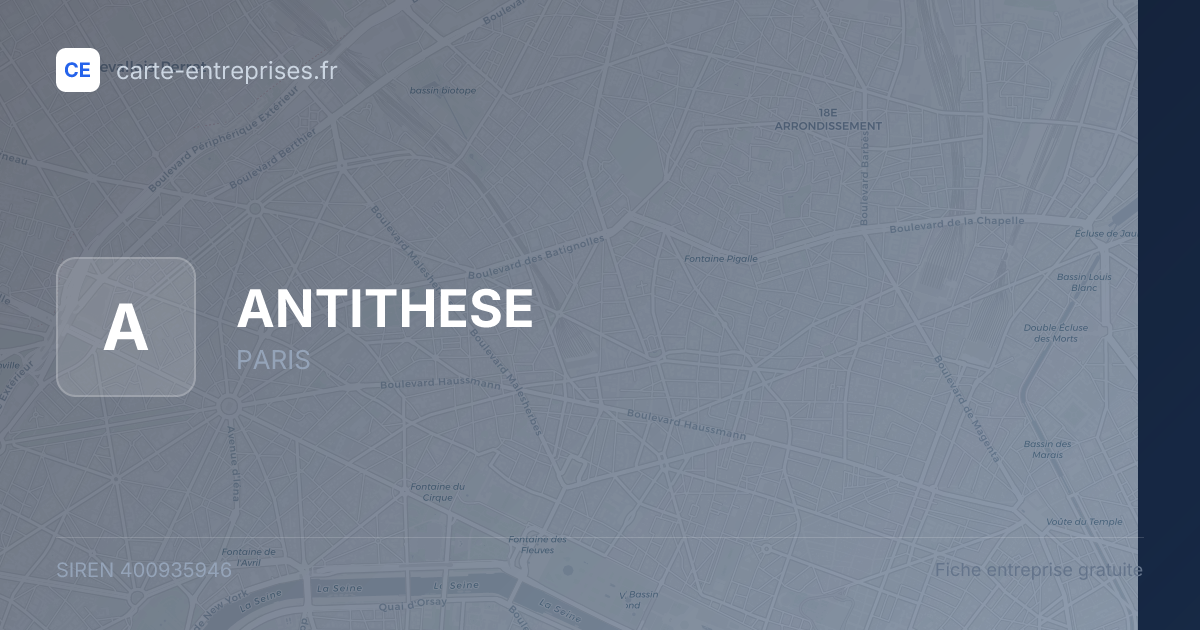 ANTITHESE — 400935946 — fiche entreprise