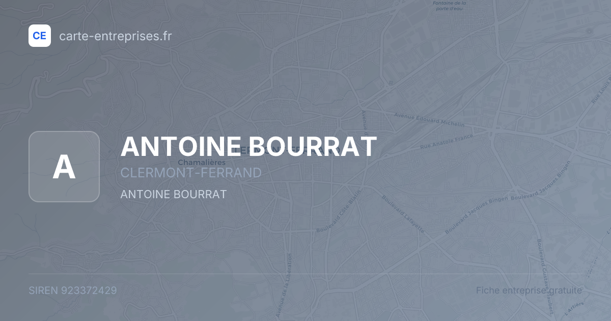 ANTOINE BOURRAT — 923372429 — fiche entreprise