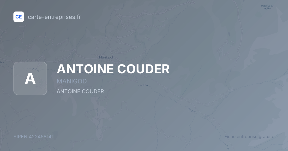ANTOINE COUDER — 422458141 — fiche entreprise