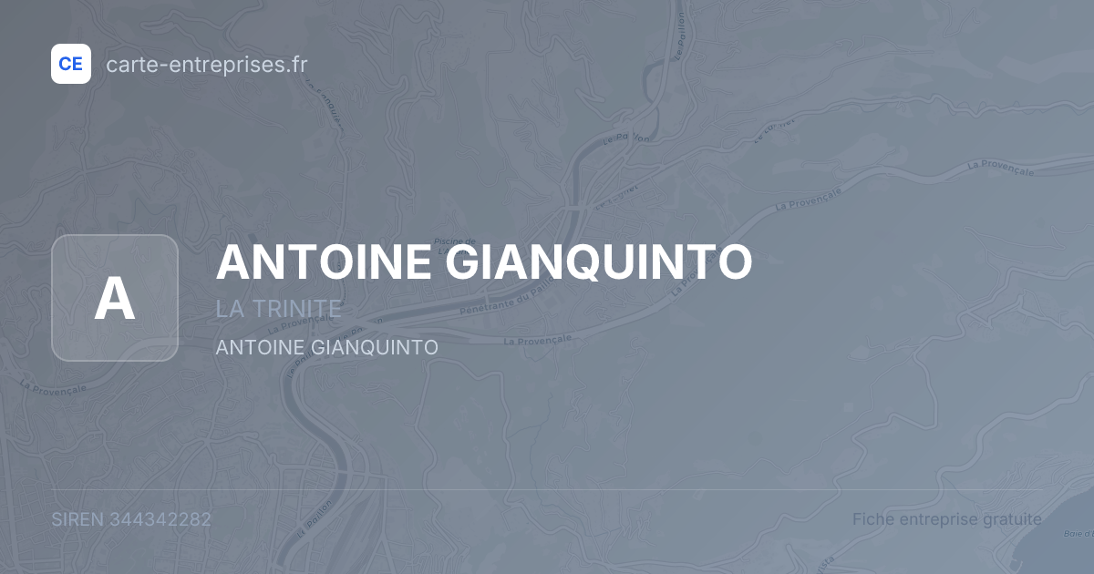 ANTOINE GIANQUINTO — 344342282 — fiche entreprise