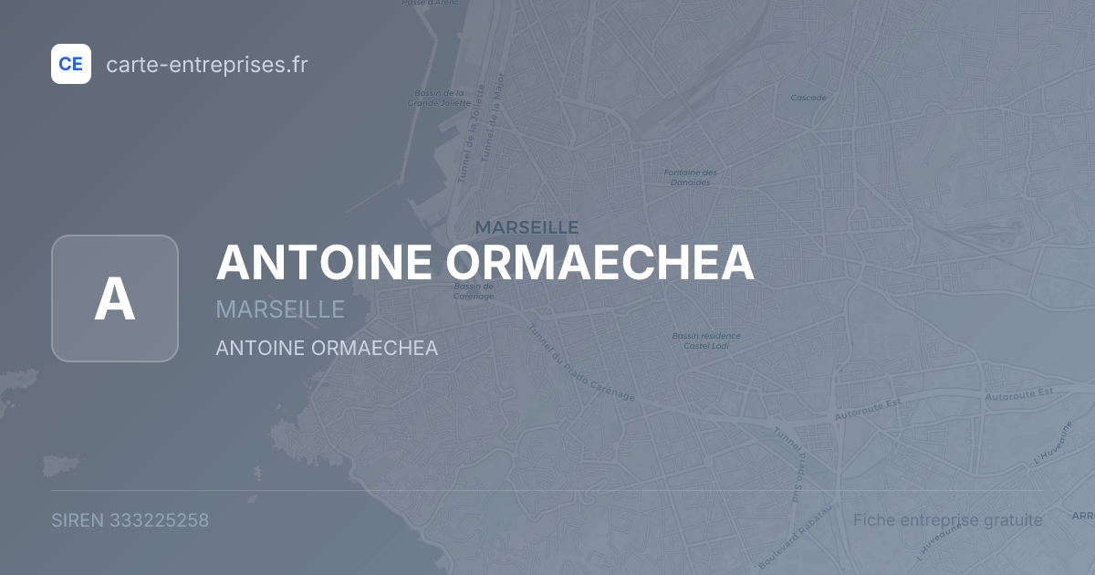 ANTOINE ORMAECHEA — 333225258 — fiche entreprise