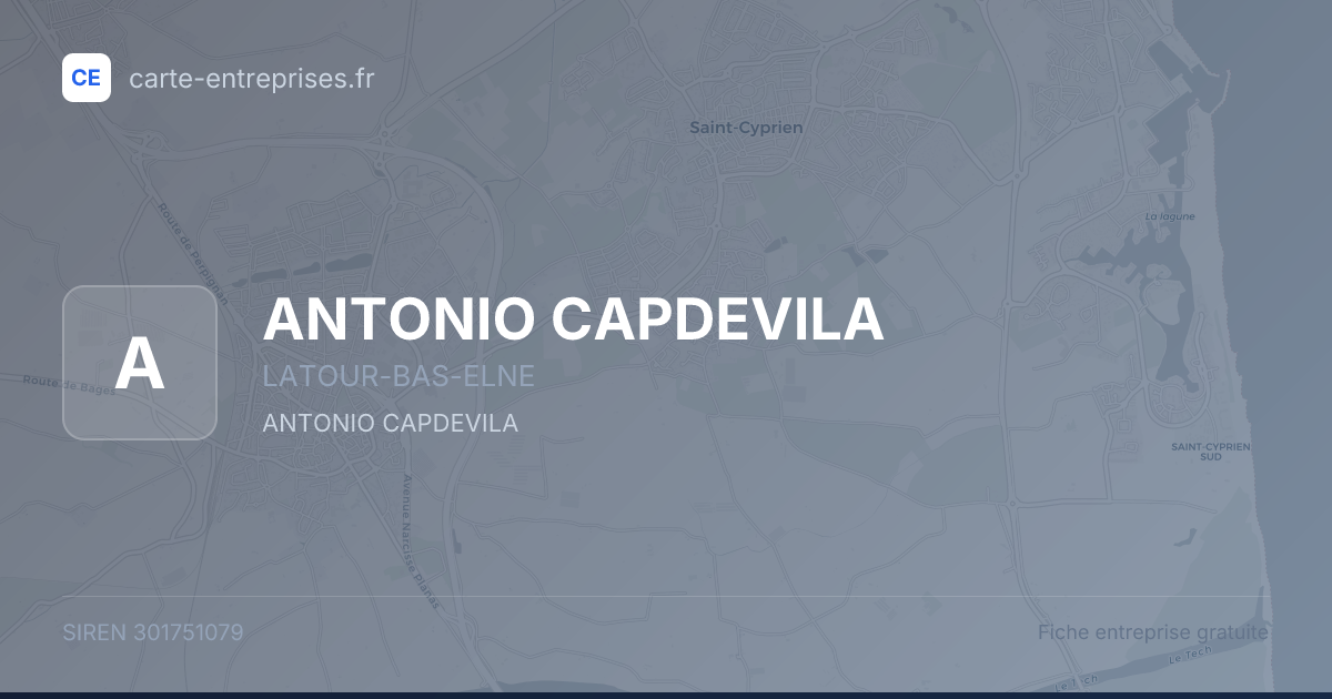 ANTONIO CAPDEVILA — 301751079 — fiche entreprise