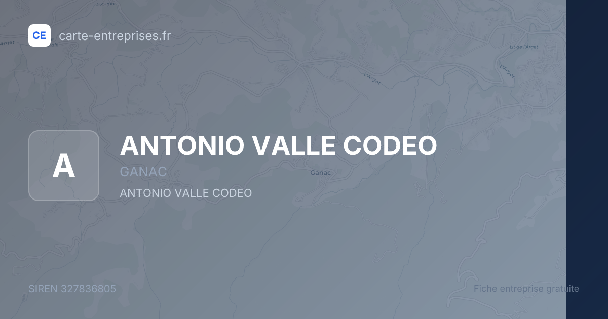 ANTONIO VALLE CODEO — 327836805 — fiche entreprise