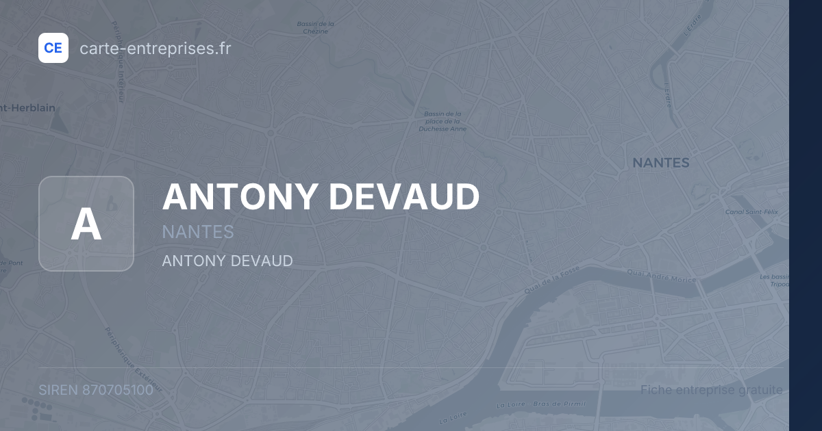 ANTONY DEVAUD — 870705100 — fiche entreprise