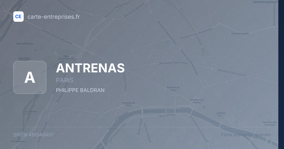 ANTRENAS — 451346407 — fiche entreprise