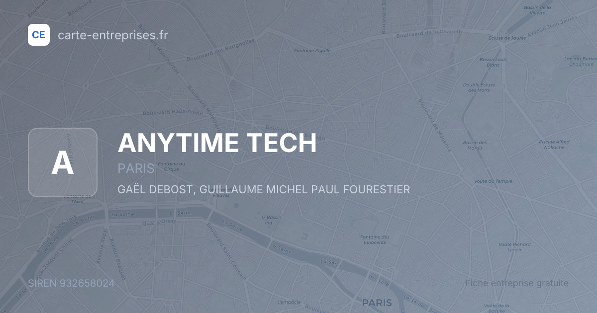 ANYTIME TECH — 932658024 — fiche entreprise