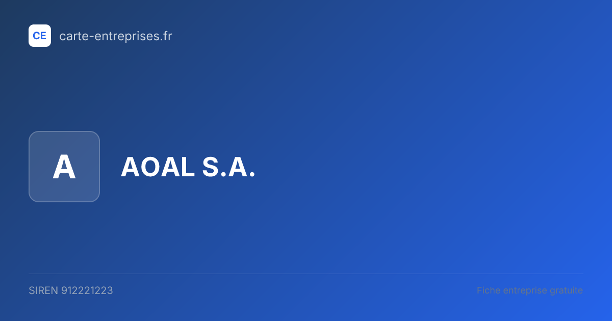 AOAL S.A. — 912221223 — fiche entreprise