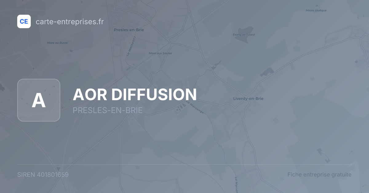 AOR DIFFUSION — 401801659 — fiche entreprise