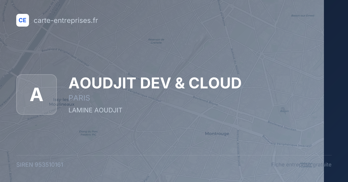 AOUDJIT DEV & CLOUD — 953510161 — fiche entreprise