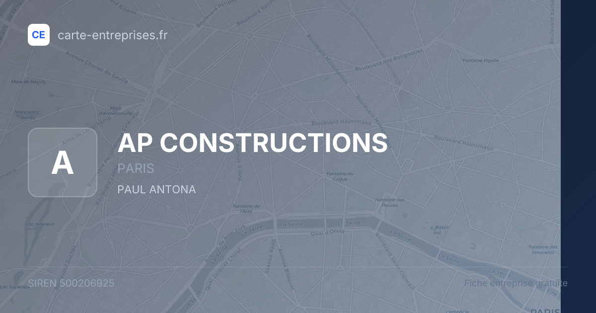 AP CONSTRUCTIONS — 500206925 — fiche entreprise