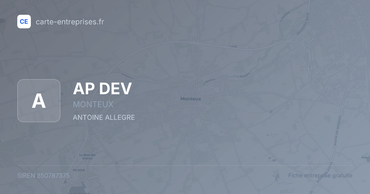 AP DEV — 850787375 — fiche entreprise
