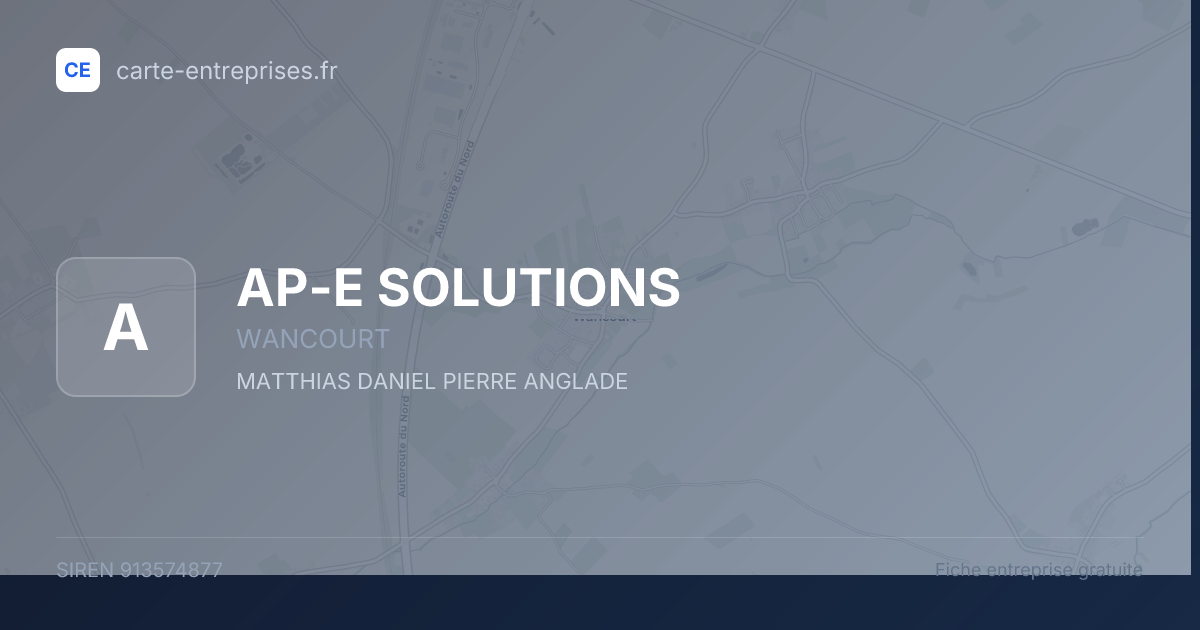 AP-E SOLUTIONS — 913574877 — fiche entreprise