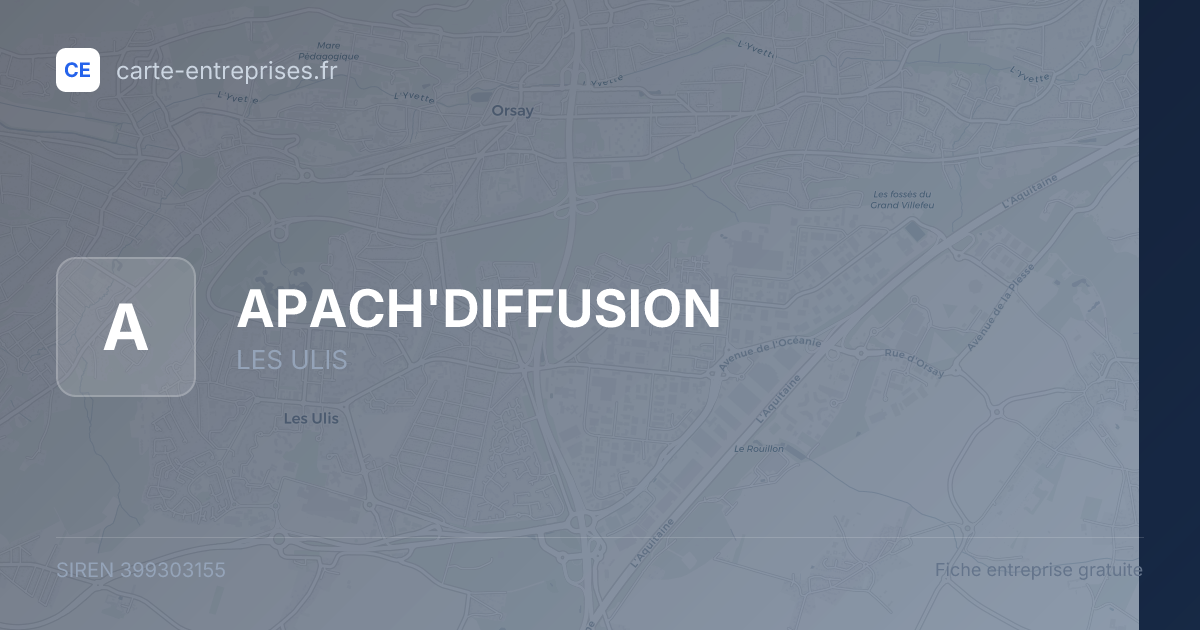 APACH'DIFFUSION — 399303155 — fiche entreprise