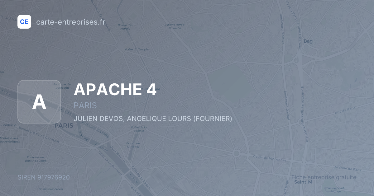 APACHE 4 — 917976920 — fiche entreprise