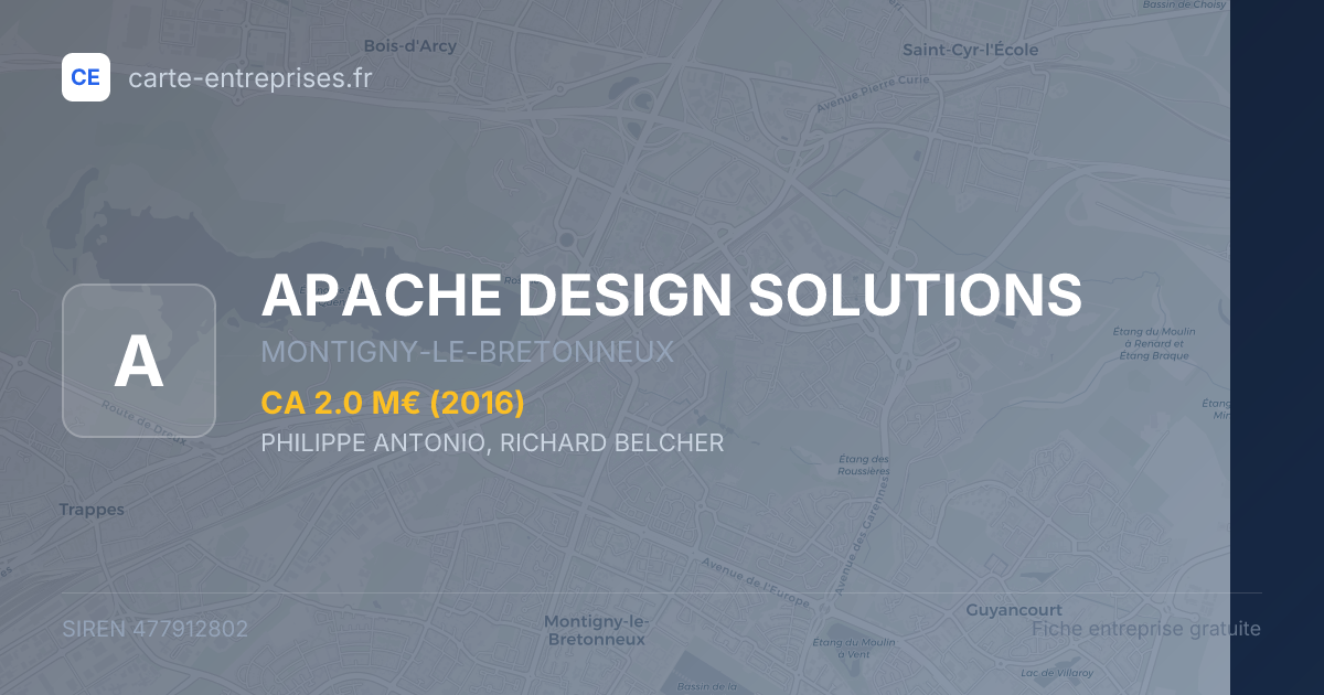 APACHE DESIGN SOLUTIONS — 477912802 — fiche entreprise