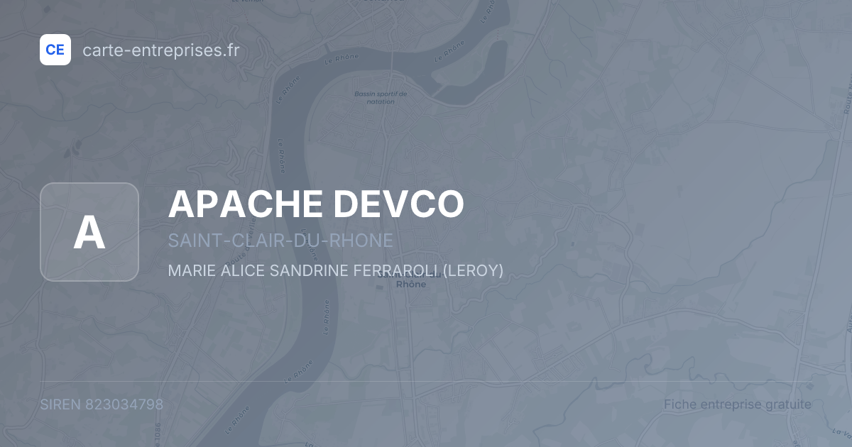 APACHE DEVCO — 823034798 — fiche entreprise