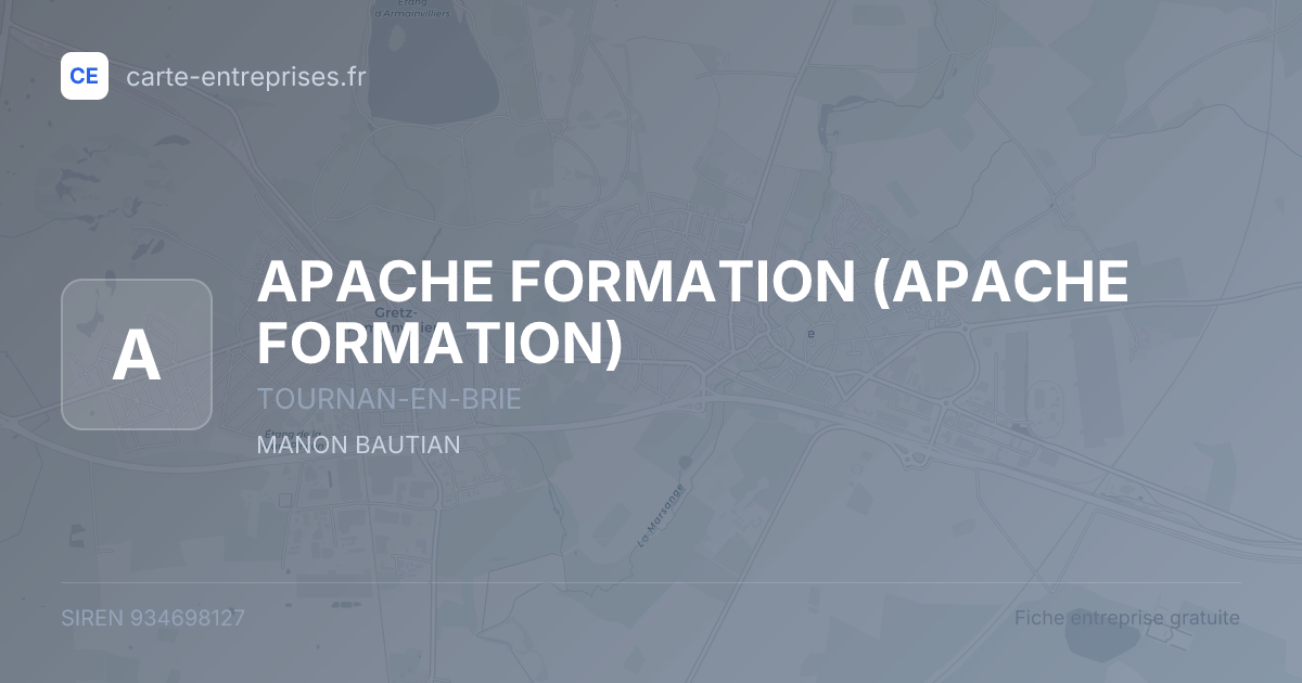 APACHE FORMATION — 934698127 — fiche entreprise