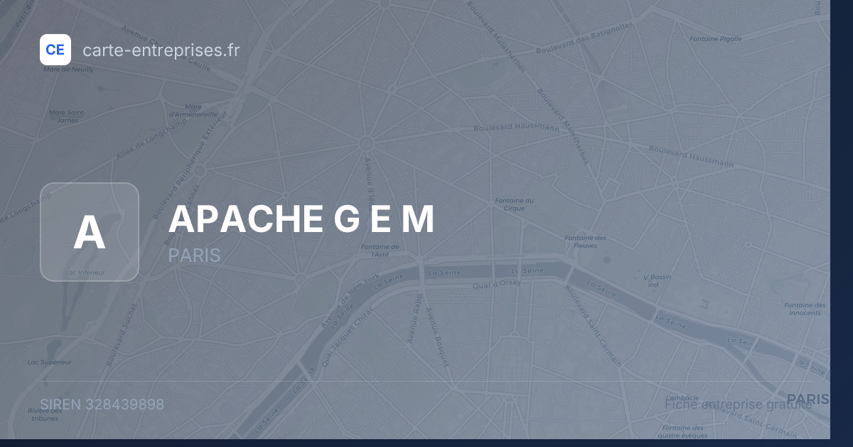 APACHE G E M — 328439898 — fiche entreprise