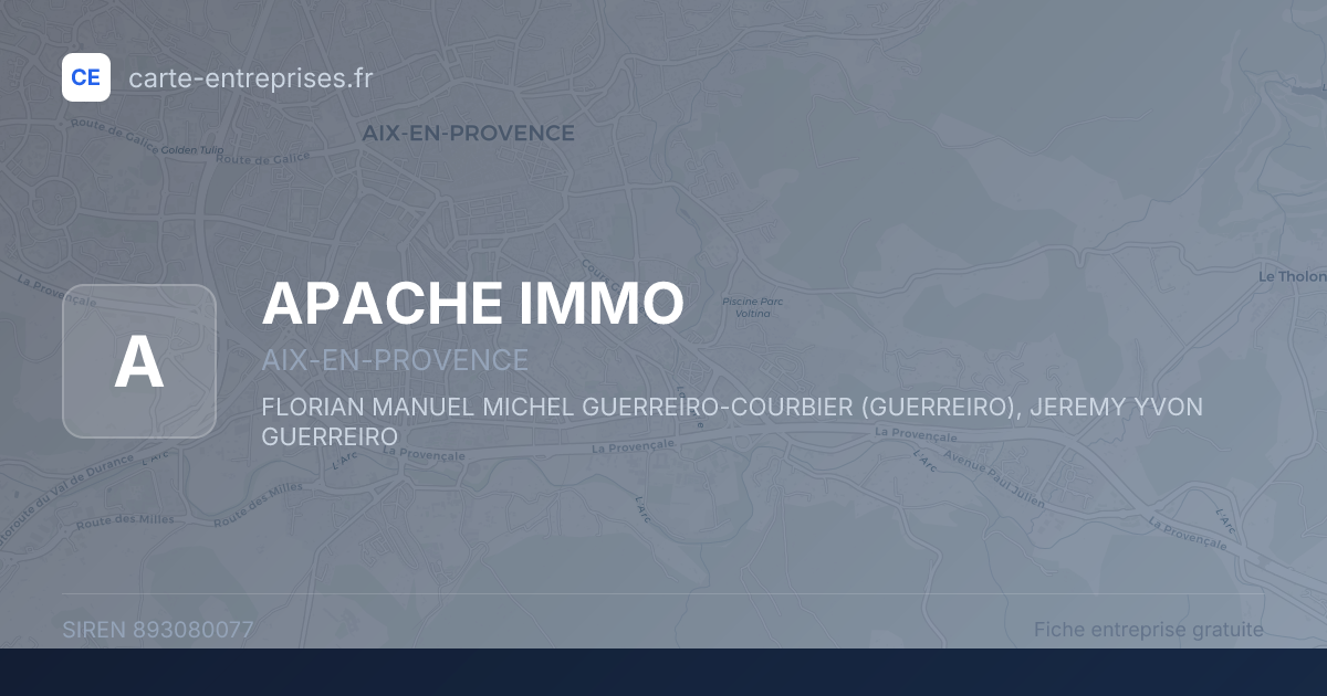 APACHE IMMO — 893080077 — fiche entreprise