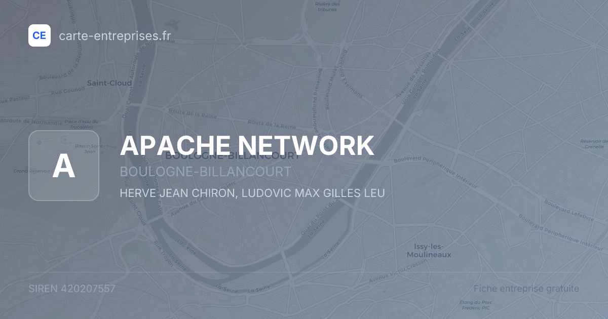 APACHE NETWORK — 420207557 — fiche entreprise