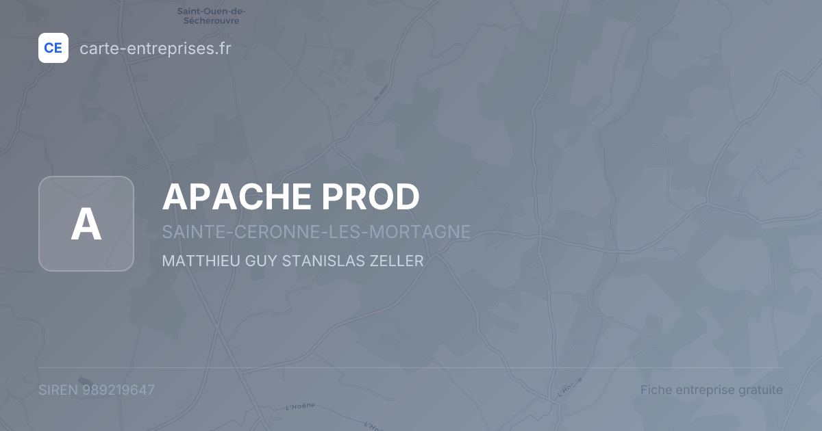 APACHE PROD — 989219647 — fiche entreprise