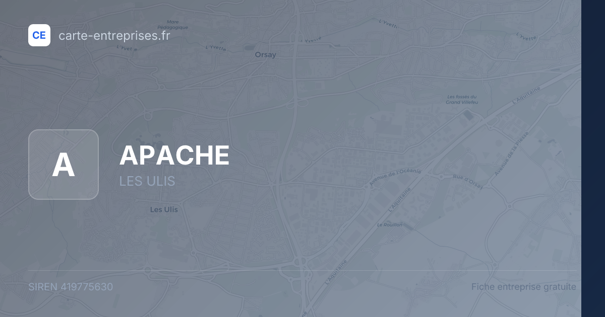 APACHE — 419775630 — fiche entreprise