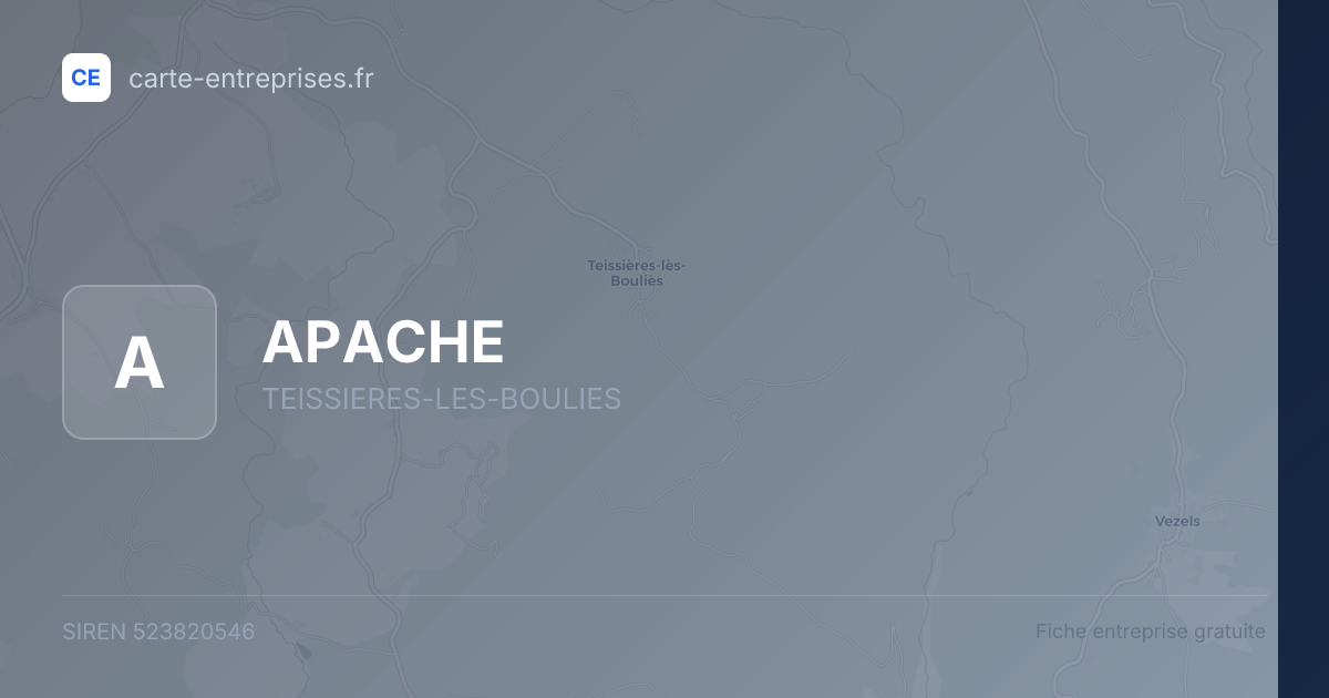 APACHE — 523820546 — fiche entreprise